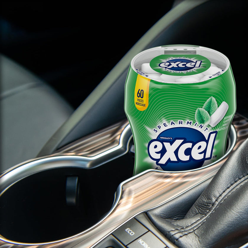EXCEL, Spearmint Flavoured Sugar Free Chewing Gum, 60 Pieces, 6 Bottles 🍁 All In One Marketplace Canada