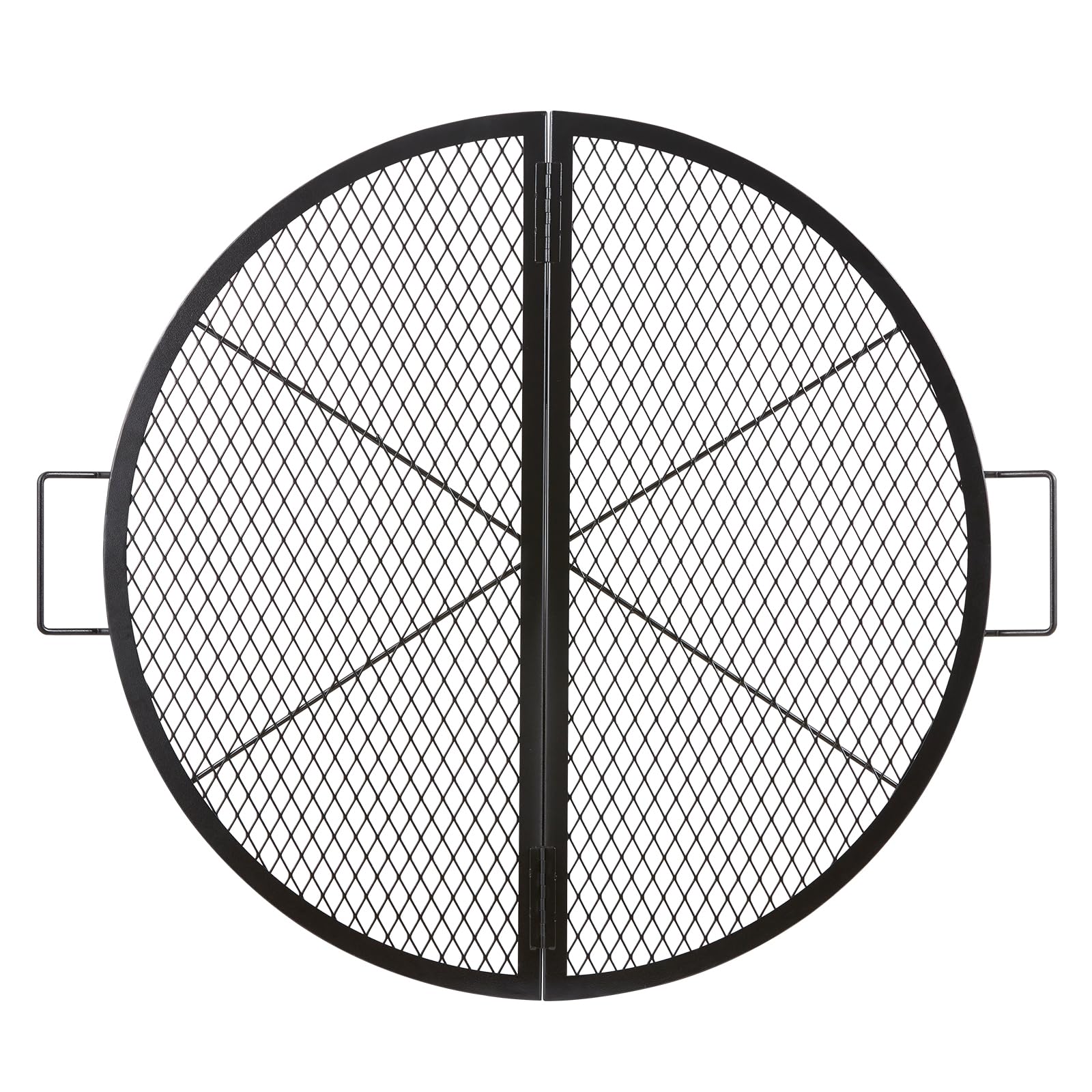 VEVOR X-Marks Fire Pit Grill Grate, Foldable Round Cooking Grate, Heavy Duty Steel Campfire BBQ Grill Grid with Handle and Support X Wire, Portable Camping Cookware for Outside Party, 36 Inch Black 🍁 All In One Marketplace Canada