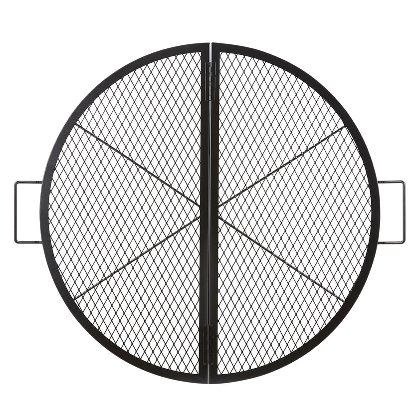 VEVOR X-Marks Fire Pit Grill Grate, Foldable Round Cooking Grate, Heavy Duty Steel Campfire BBQ Grill Grid with Handle and Support X Wire, Portable Camping Cookware for Outside Party, 36 Inch Black 🍁 All In One Marketplace Canada