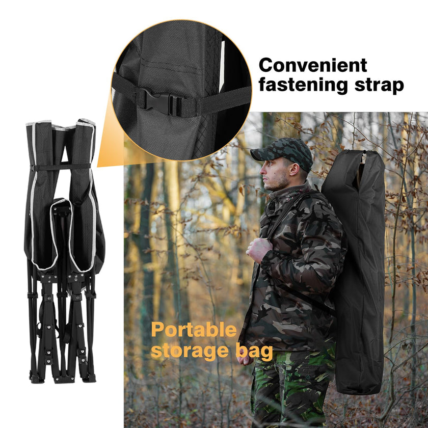 Overmont Portable Folding Camping Cot - 28” Extra Wide Portable Sleeping Cot Load 550 LBS with Carry Bag for Outdoor Travel Home Office Nap, Black 🍁 All In One Marketplace Canada