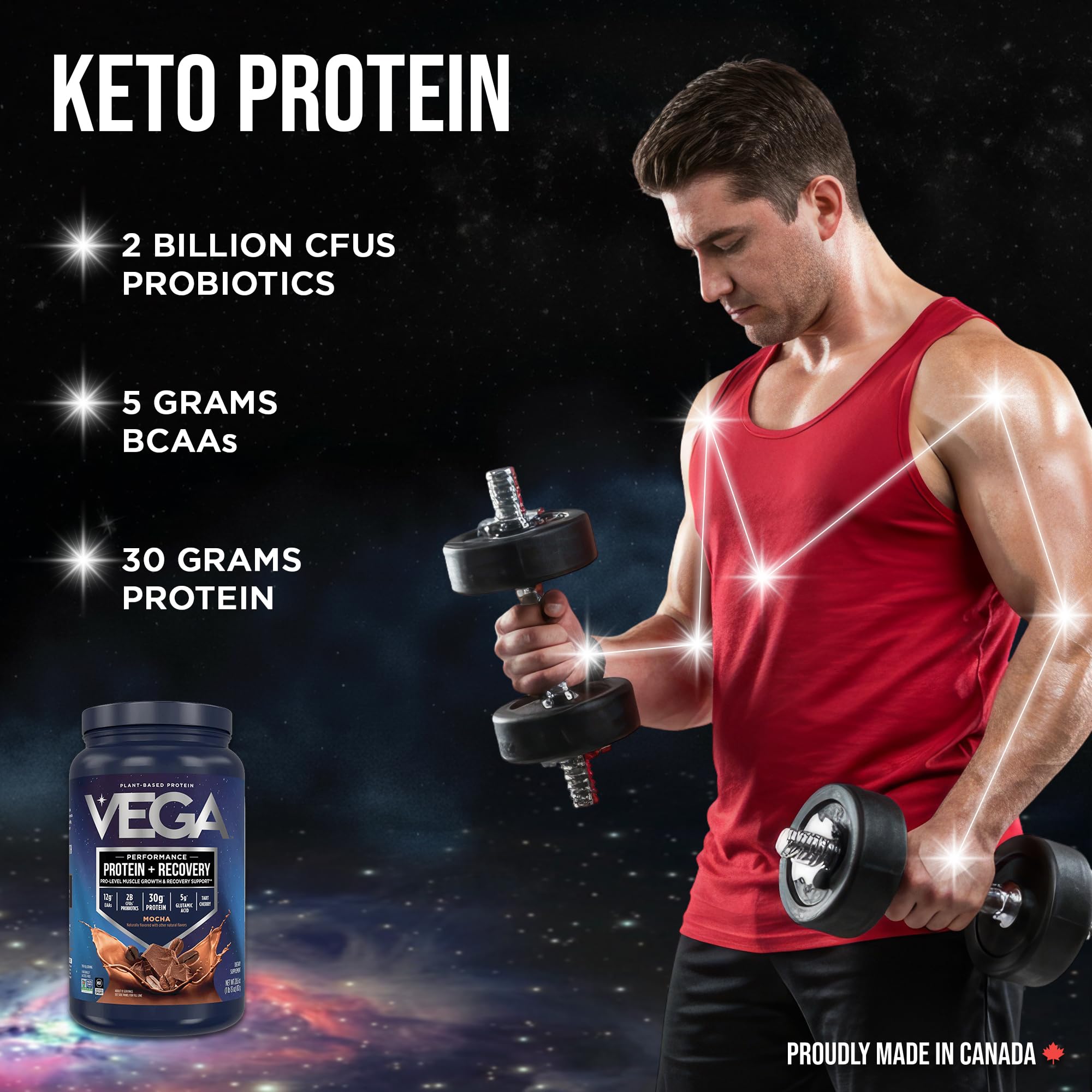 Vega Protein + Recovery, Mocha – 30g Vegan Protein, Dairy & Gluten Free, Probiotics, NSF Certified, 812 g (19 Servings) 🍁 All In One Marketplace Canada