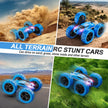 QUNREDA Remote Control Car for Kids Ages 6+, RC Cars Stunt Car Toy 4WD Double Sided 360° Rotating Remote Control with Headlights, Birthday Xmas Gifts for Boys 6 7 8 9 10 11 12 1-Blue 🍁 All In One Marketplace Canada