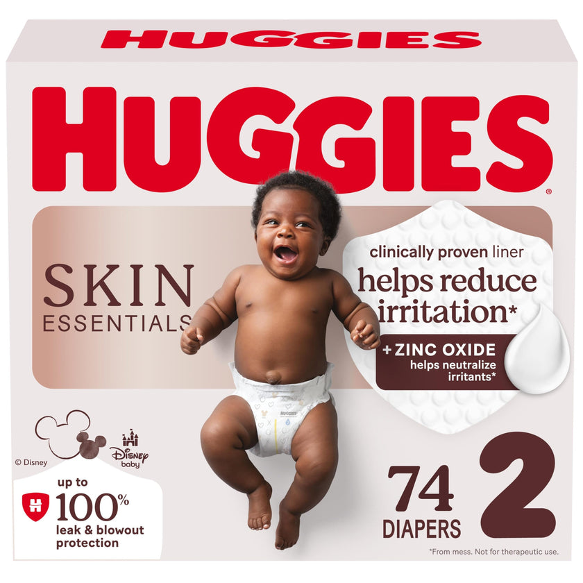 Huggies Size 2 Diapers, Skin Essentials Baby Diapers, Size 2 (12-18 lb.), 74 Ct 🍁 All In One Marketplace Canada