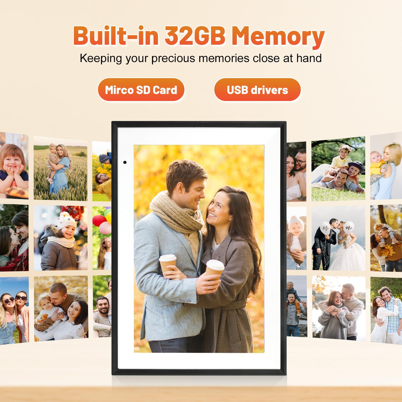 Anna Bella Digital Photo Frame 10.1 Inch with 1280x800 HD IPS Touch Screen, 32GB WiFi Digital Picture Frame with App Sharing, Auto-Rotate Photo Frame with Sleep Mode, Gift for Parents, Friends 🍁 All In One Marketplace Canada