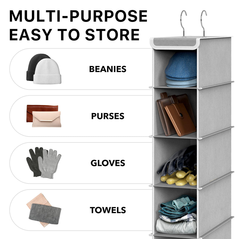 SimpleHouseware 10 Shelves Hanging Shoes Organizer Holder for Closet, Grey 🍁 All In One Marketplace Canada
