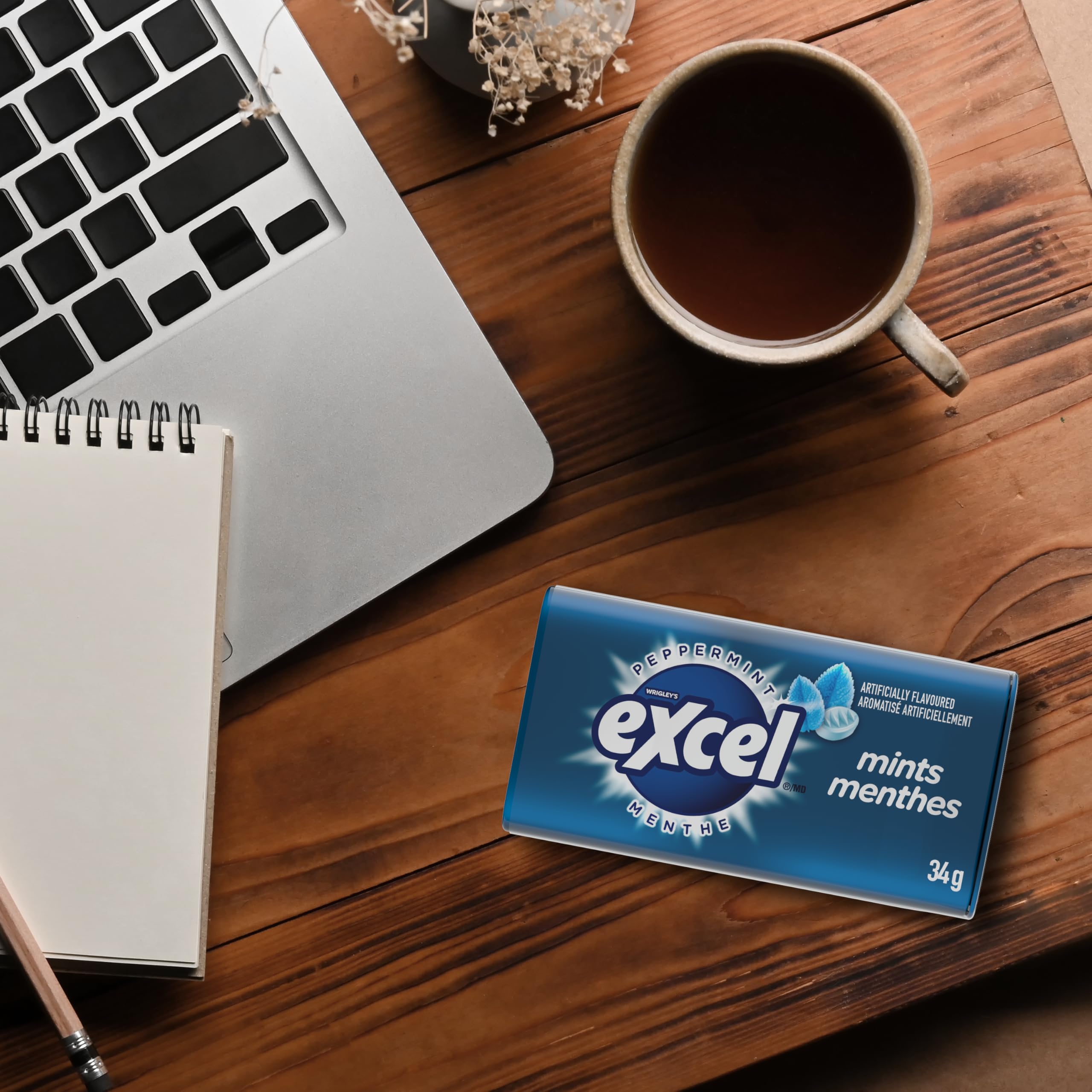 EXCEL, Peppermint Flavoured Mints, 34g, Tin, 8 Packs 🍁 All In One Marketplace Canada