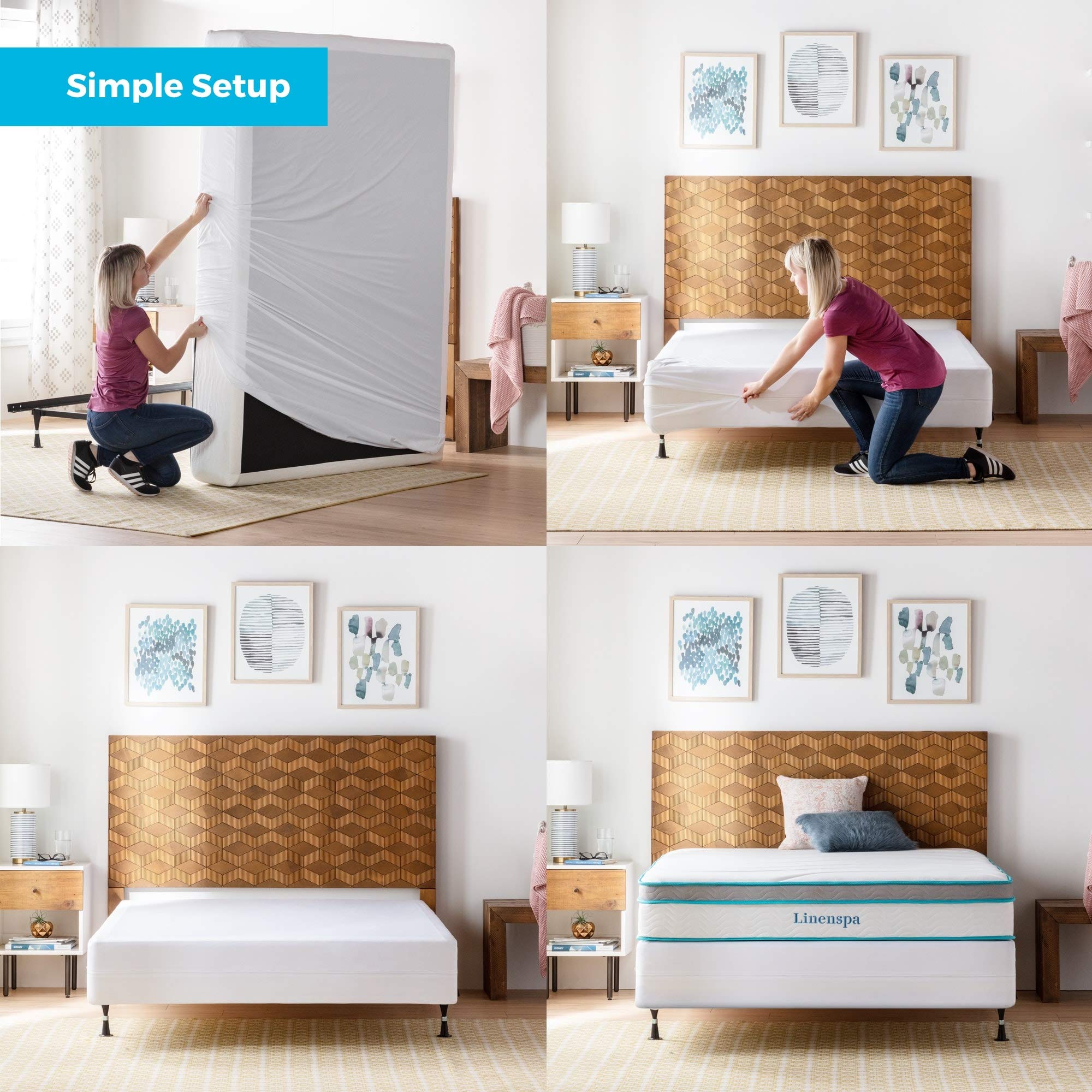 LINENSPA Waterproof Bed Bug Proof Box Spring Encasement Protector - Blocks out Liquids, Bed Bugs, Dust Mites and Allergens - Queen 🍁 All In One Marketplace Canada
