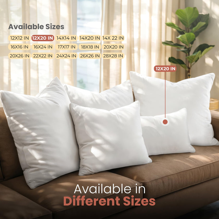 Utopia Bedding Throw Pillows Insert (Pack of 2, White) - 12 x 20 Inches Bed and Couch Pillows - Indoor Decorative Pillow 🍁 All In One Marketplace Canada
