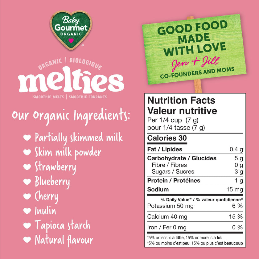 Baby Gourmet Organic Meltable Mushies Banana Berry with Greek Yogurt, 23g (Pack of 8) 🍁 All In One Marketplace Canada