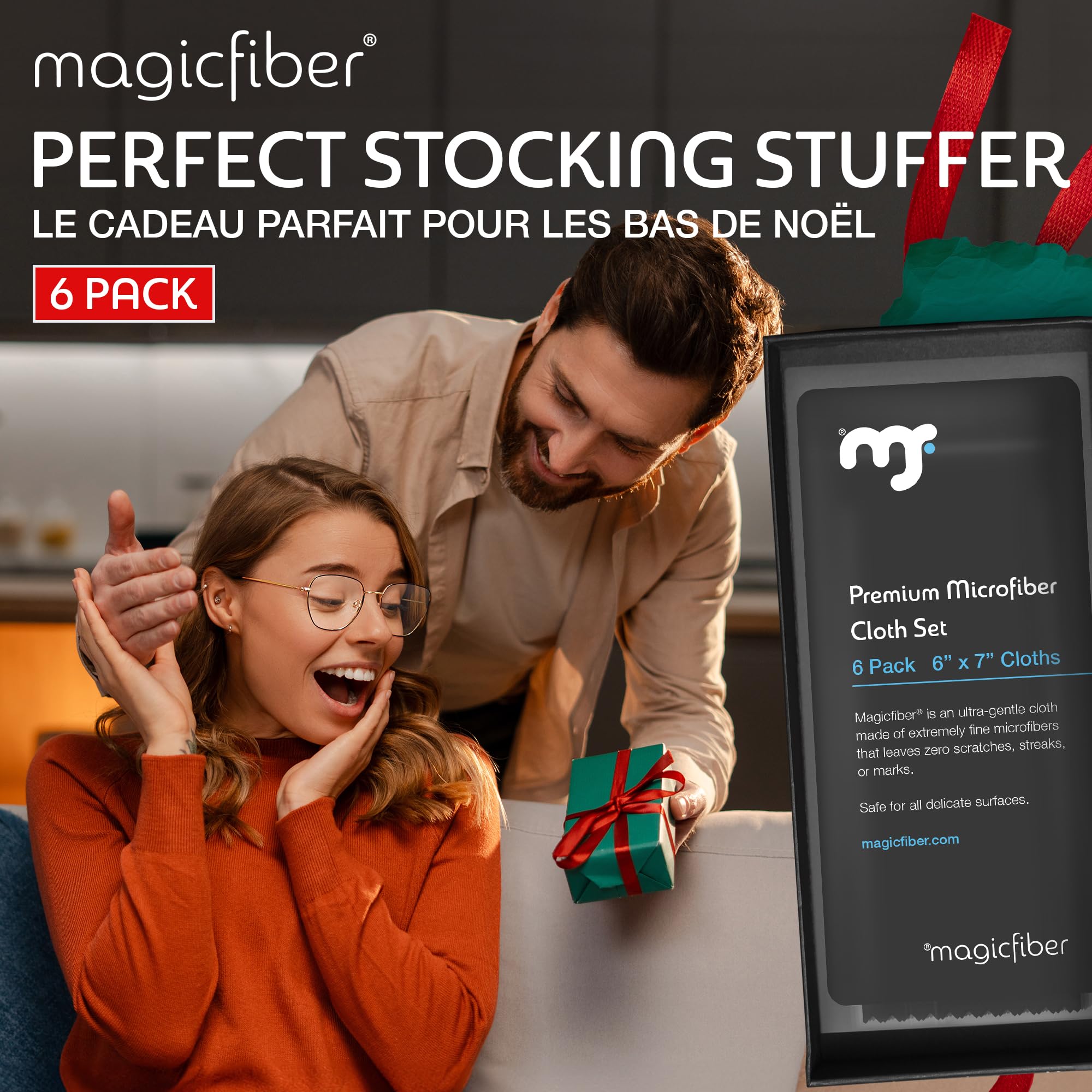 MagicFiber Microfiber Cleaning Cloths 6 Pack 6x7”- Premium Eye Glasses Cleaner for Lens and Screens I Scratch-Free Streak-Free Lint Free 🍁 All In One Marketplace Canada