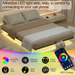 LOAKEKEL Queen Bed Frame, with USB Charging Station, Floating Bed Frame Queen Size with Smart LED Lights, Metal Platform Bed, Heavy Duty Steel Slat, No Box Spring Needed, Easy Assembly, HBF150BK 🍁 All In One Marketplace Canada