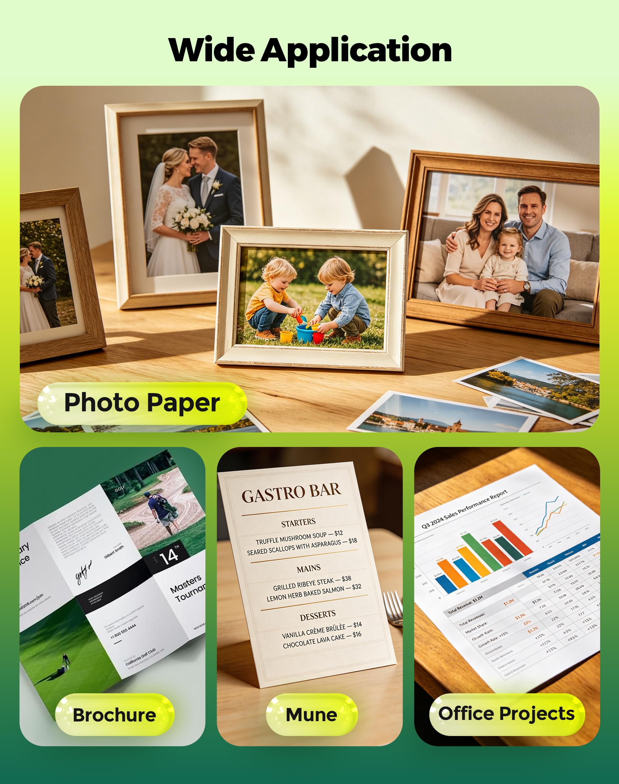 Uinkit Glossy Inkjet Photo Paper 8.5x11 Inches 100 Sheets 48lb Dye Ink 180Gsm Professional Photographic Paper Letter Size 8.5mil Instant Dry Suitable for All Dye Ink Printers (100, 8.5x11Inches) 🍁 All In One Marketplace Canada