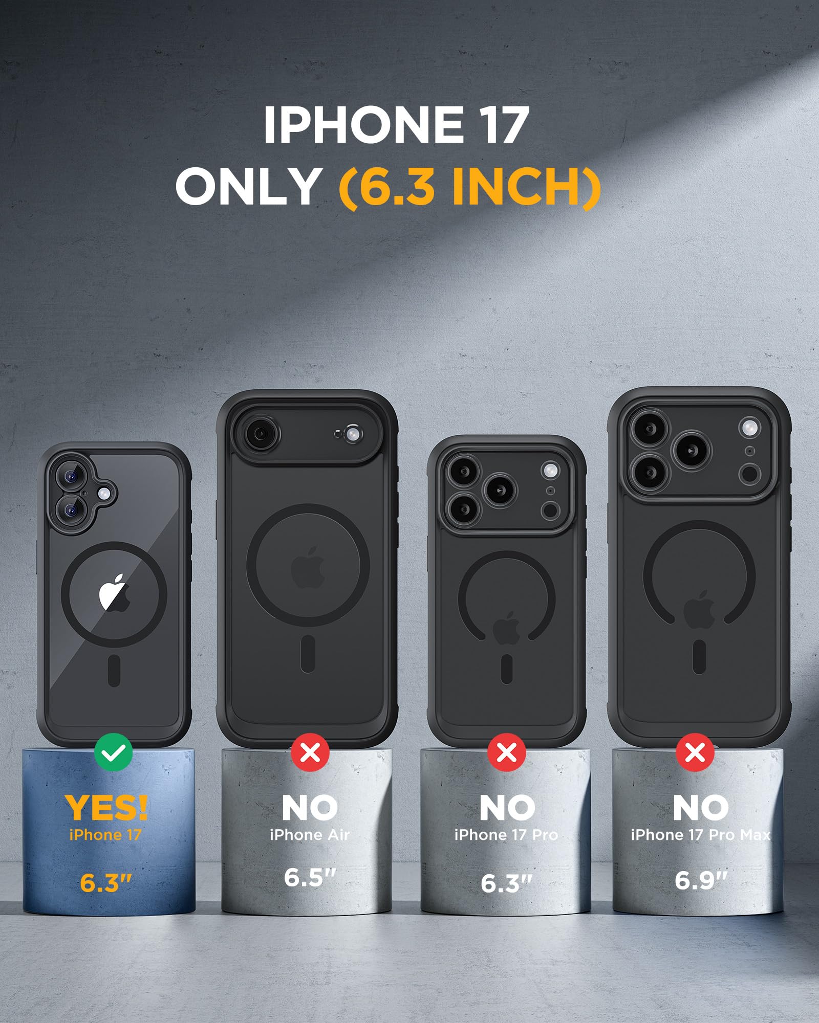 Miracase for iPhone 17 Case 6.3'', Full-Body Bumper Military Grade Drop Protection Outdoor Phone case with Built-in Glass Screen &Camera Control,Easy Installation,No Gap,Compatible with MagSafe,Black 🍁 All In One Marketplace Canada