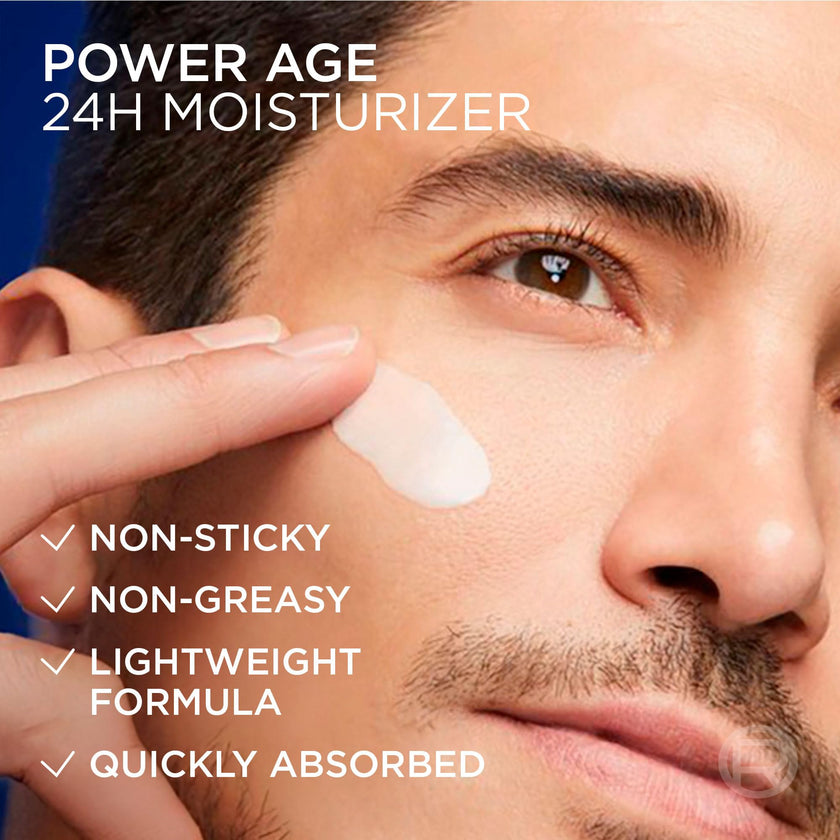 L'Oréal Paris Men Expert Power Age XXL 24 HR Hydrating Face Moisturizer for Men with Hyaluronic Acid & Vitamins, For Dry & Aging Skin, Fights Signs & Look of Aging, 100 mL 🍁 All In One Marketplace Canada