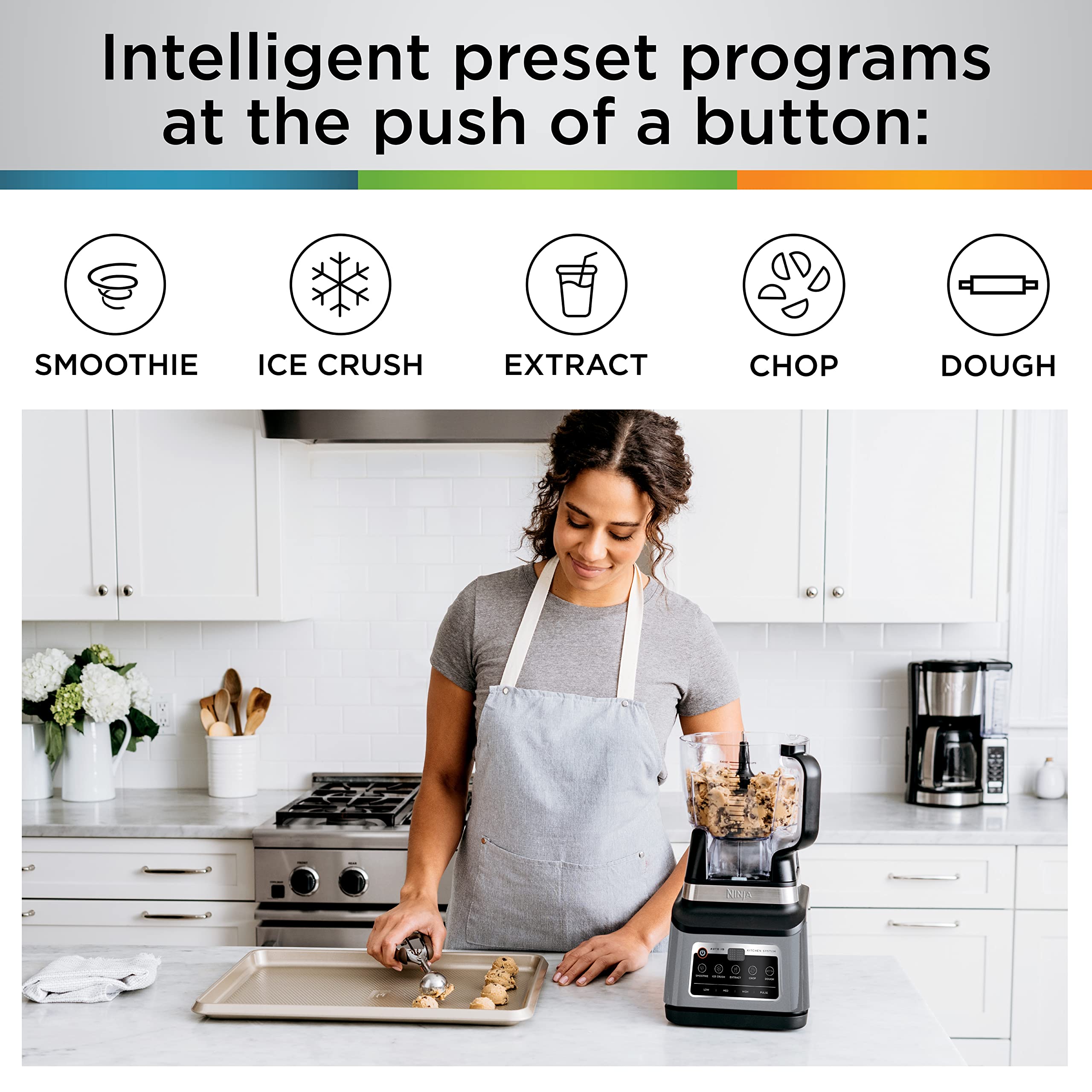 Ninja BN801C, Professional Plus Kitchen System With Auto-iQ, 72oz Pitcher, Black/Silver, 1400W (Canadian Version) 🍁 All In One Marketplace Canada