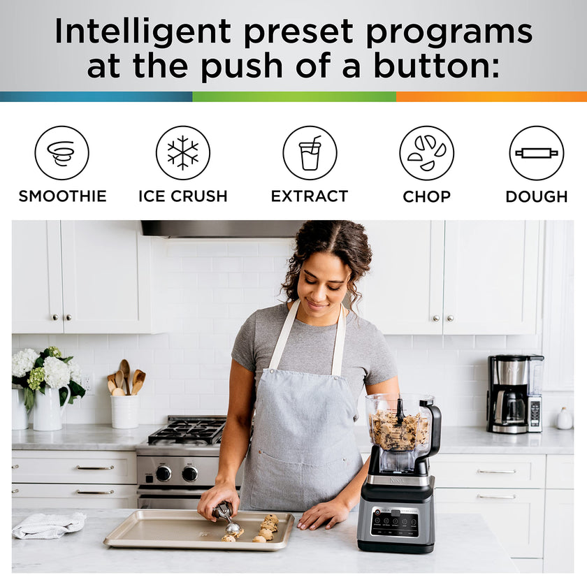 Ninja BN801C, Professional Plus Kitchen System With Auto-iQ, 72oz Pitcher, Black/Silver, 1400W (Canadian Version) 🍁 All In One Marketplace Canada