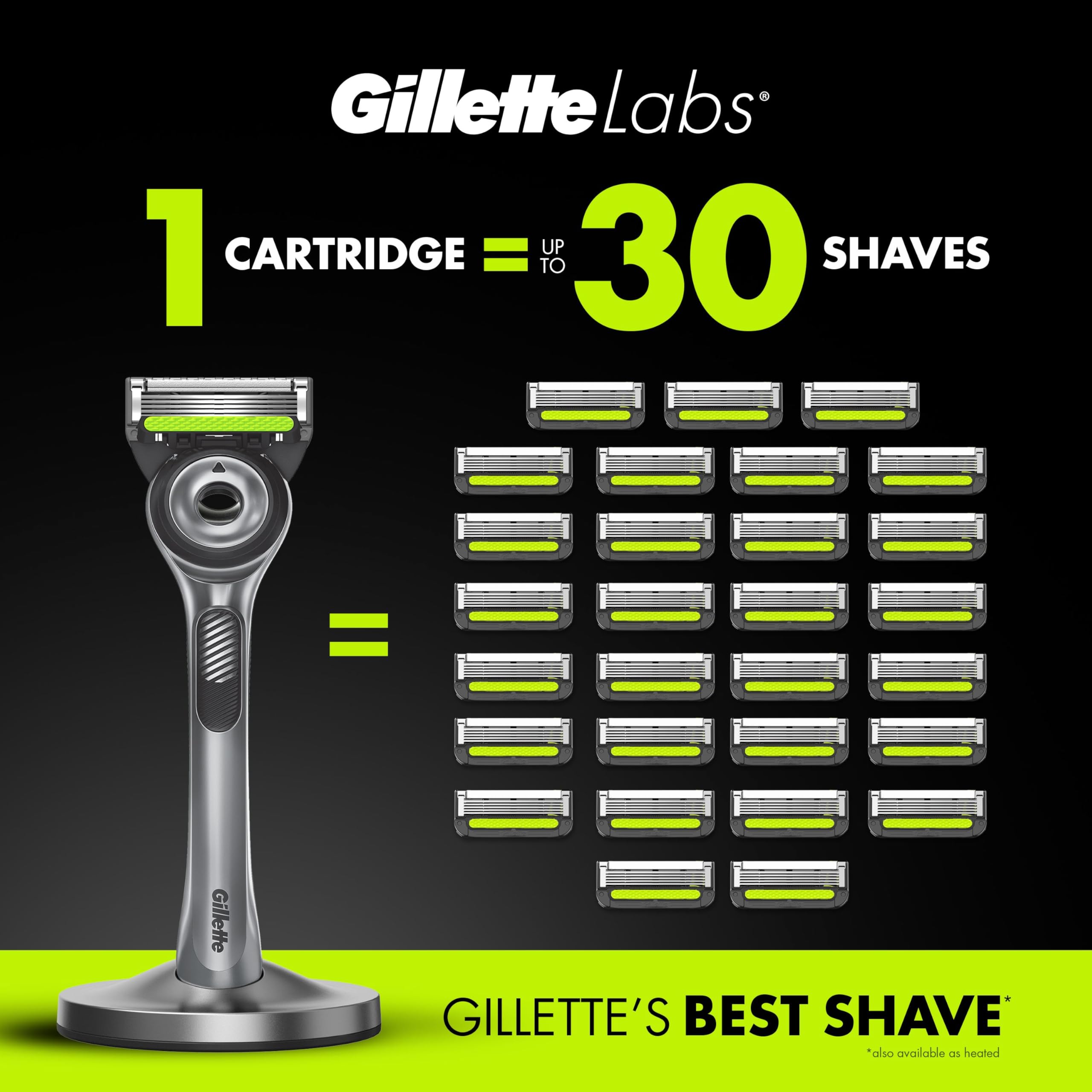Gillette Mens Razor Blade Refills with Exfoliating Bar by GilletteLabs, Compatible Only with GilletteLabs Razors with Exfoliating Bar and Heated Razor, 4 Razor Blade Cartridges 🍁 All In One Marketplace Canada