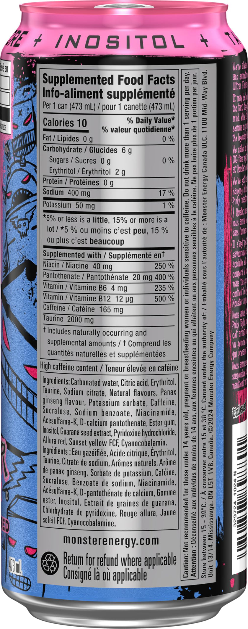 Monster Energy, Ultra Fantasy Ruby Red, 473mL (12 Pack) – Zero Sugar Energy Drink 🍁 All In One Marketplace Canada