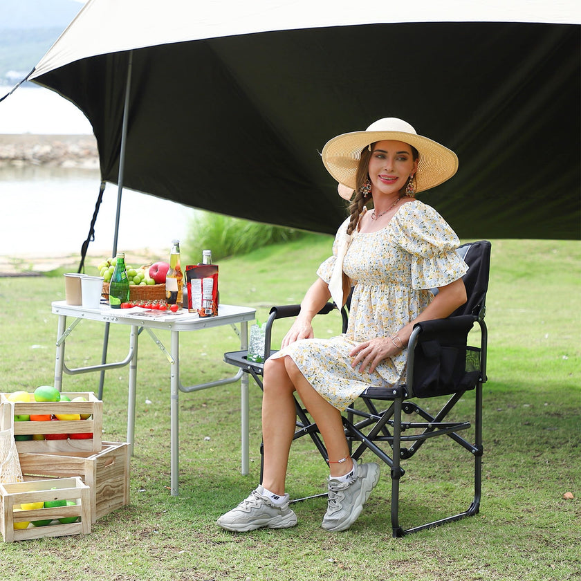 Oversized Heavy Duty Folding Camping Director Chair for Adults 🍁 All In One Marketplace Canada