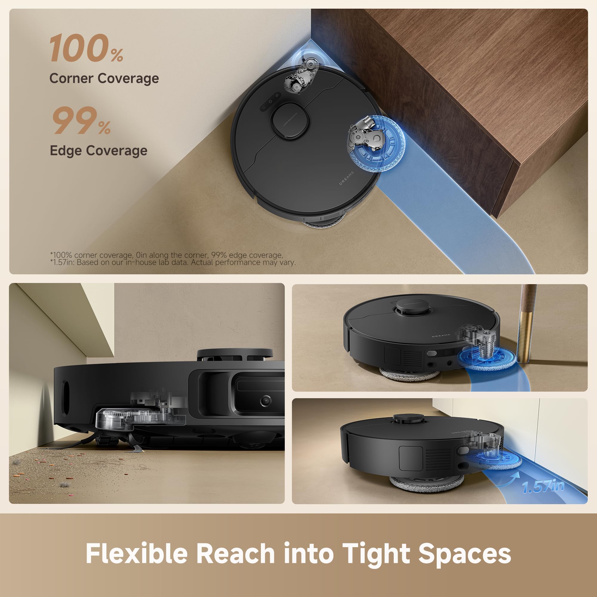 DREAME L40 Ultra Gen 2 Robot Vacuum and Mop with 25,000Pa Suction, Extendable Side Brush and Mop, All-in-One Self-Emptying & Cleaning Dock, Voice & App Control, Black 🍁 All In One Marketplace Canada