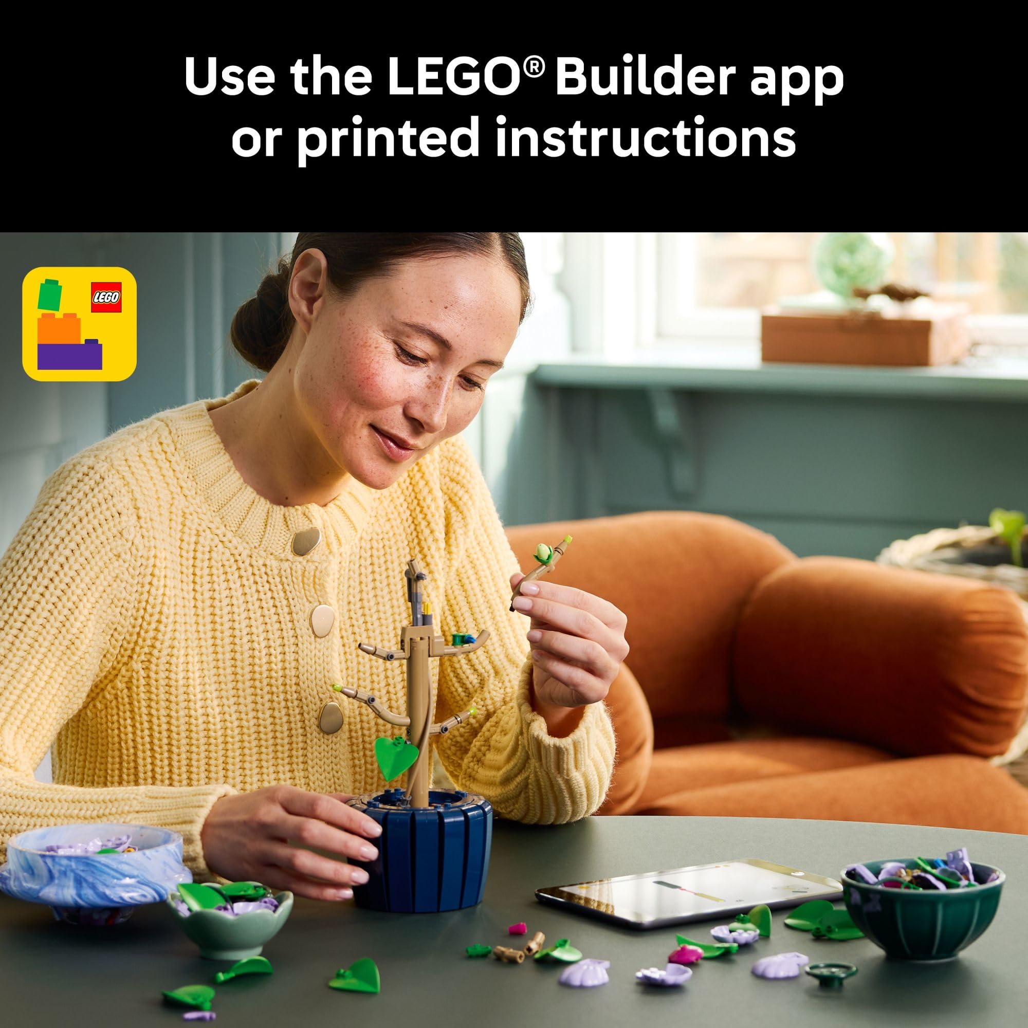 LEGO Botanicals Hibiscus Flower Building Set - Artificial Plant & Flower Building Blocks for Women & Men, Ages 18+ - Home, Office Decor Gift Idea - 10372 🍁 All In One Marketplace Canada