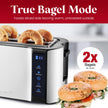Elite Gourmet ECT5322 Long Slot 4 Slice Toaster, Countdown Timer, Bagel Function, 6 Toast Setting, Defrost, Cancel Function, Built-in Warming Rack, Extra Wide Slots for Bagels Waffles, Stainless Steel 🍁 All In One Marketplace Canada