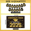 Graduation Decorations 2026 Black Gold 35PCS, Pre-Strung Congrats Grad Banner, Class of 2026 Backdrop, Balloons, Hanging Swirls, Graduation Party Decorations,PRE-ASSEMBLED 🍁 All In One Marketplace Canada