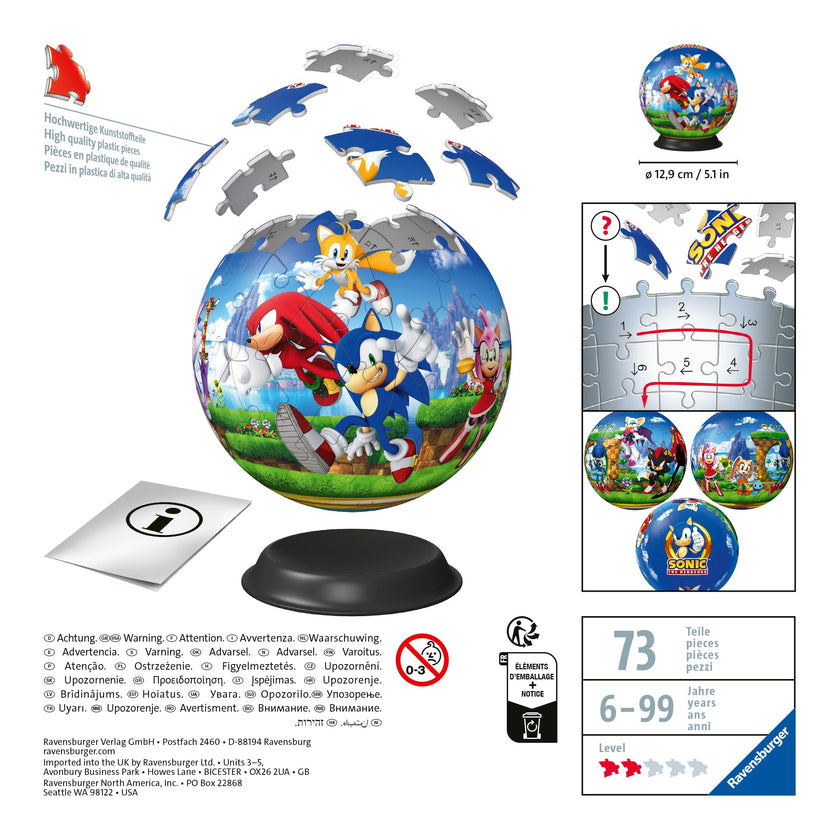 Ravensburger Sonic The Hedgehog 3D Jigsaw Puzzle Ball for Adults and Kids - 11592 - Great Gift for Any Birthday, Holiday, or Special Occasion 🍁 All In One Marketplace Canada