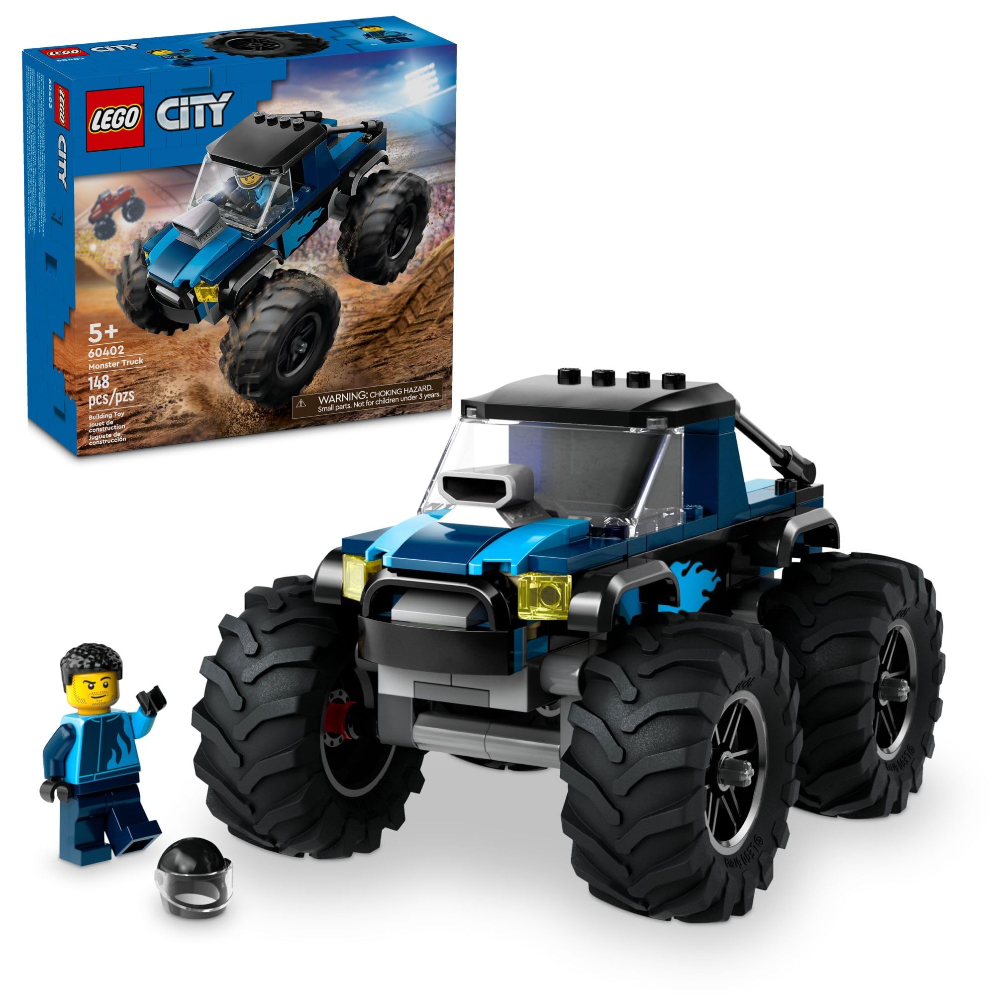 LEGO City Blue Monster Truck Off-Road Toy Playset with a Driver Minifigure, Imaginative Toys for Kids, Fun Gift for Boys and Girls Aged 5 Plus, Mini Monster Truck, 60402 🍁 All In One Marketplace Canada