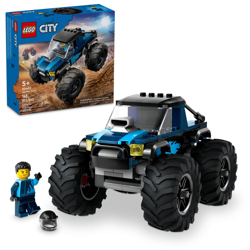 LEGO City Blue Monster Truck Off-Road Toy Playset with a Driver Minifigure, Imaginative Toys for Kids, Fun Gift for Boys and Girls Aged 5 Plus, Mini Monster Truck, 60402 🍁 All In One Marketplace Canada