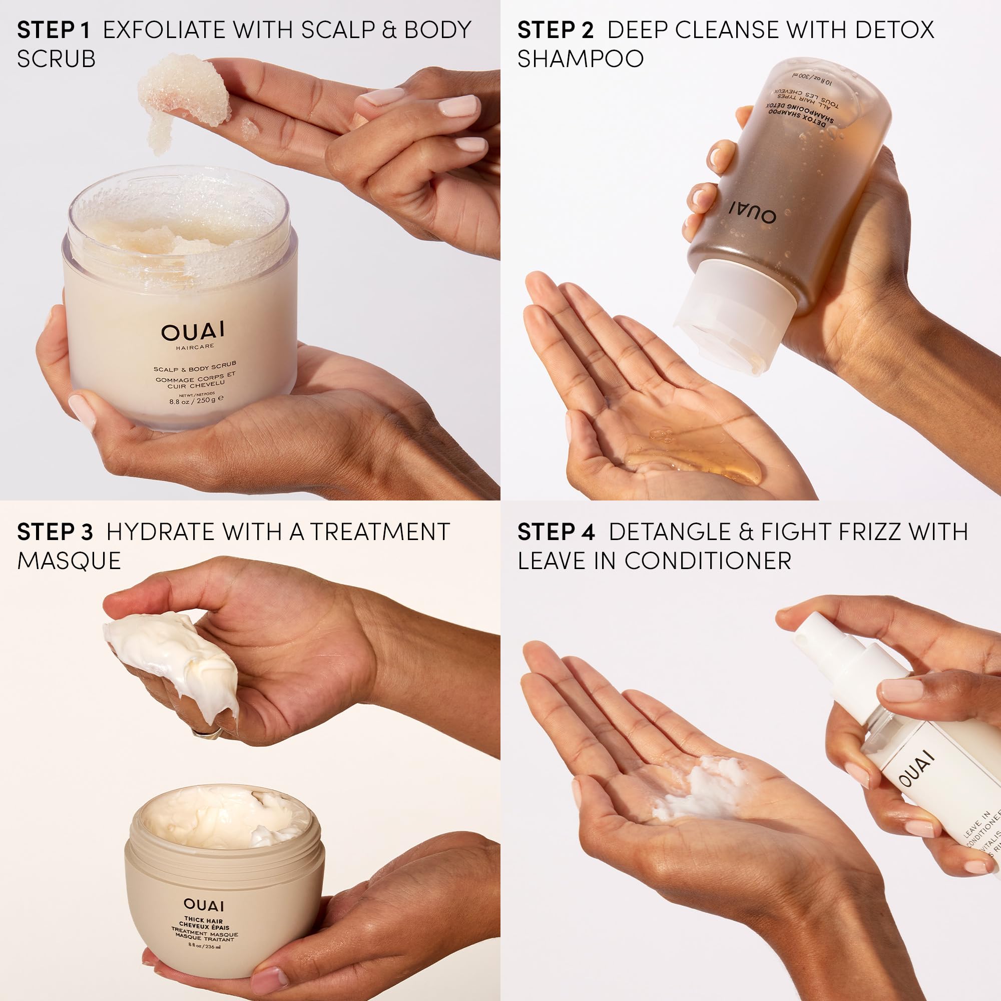 OUAI Detox Shampoo - Clarifying Shampoo for Build Up, Dirt, Oil, Product and Hard Water - Apple Cider Vinegar & Keratin for Clean, Refreshed Hair - Sulfate-Free Hair Care (10 oz) 🍁 All In One Marketplace Canada