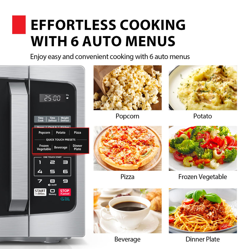 TOSHIBA ML-EM25P(SS)/CA Microwave Oven with Sound On/Off ECO Mode and LED Lighting, 0.9 Cu Ft/900W, Stainless Steel 🍁 All In One Marketplace Canada