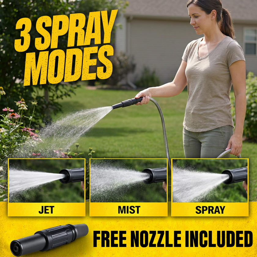 Bionic Steel Metal Garden Hose 50ft, Rust Proof 304 Stainless Steel Water Hose with Aluminum Fittings, Flexible & Heavy Duty Hose, Lightweight, Kink Free & Easy Coil Outdoor Hose - 2026 Model 🍁 All In One Marketplace Canada