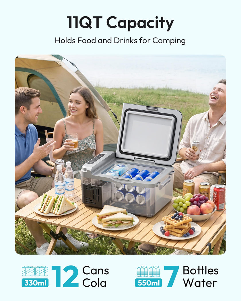 EUHOMY 12 Volt Refrigerator, 12 Quart (10L) Compressor Electric Cooler APP Control, Car Fridge 12/24V DC & 100-240V AC, Car refrigerator -4℉~68℉, Portable Freezer for RV, Camping, Travel 🍁 All In One Marketplace Canada