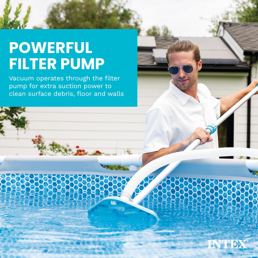 INTEX 28003E Deluxe Above Ground Pool Maintenance Kit for Minimum 800 GPH Flow Rates with Vacuum, 110