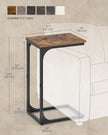VASAGLE C-Shaped End Table, Small Side Table for Couch, Sofa Table with Metal Frame for Living Room, Bedroom, Bedside, Rustic Brown and Black ULET350B01 🍁 All In One Marketplace Canada