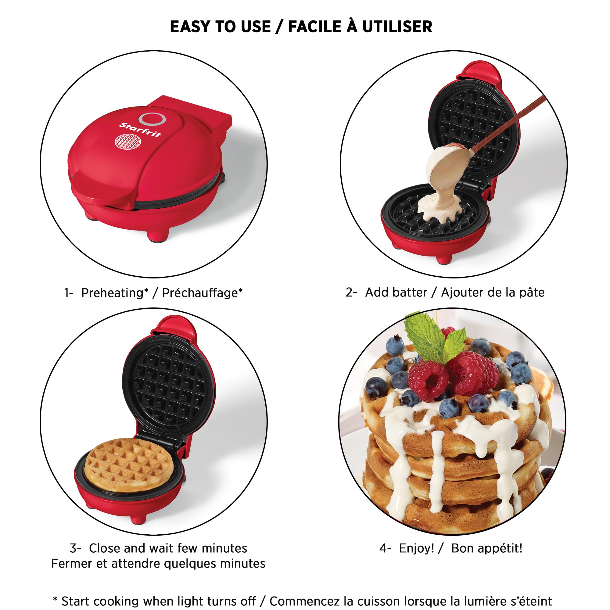 Starfrit Electric Mini Waffle Maker - 4