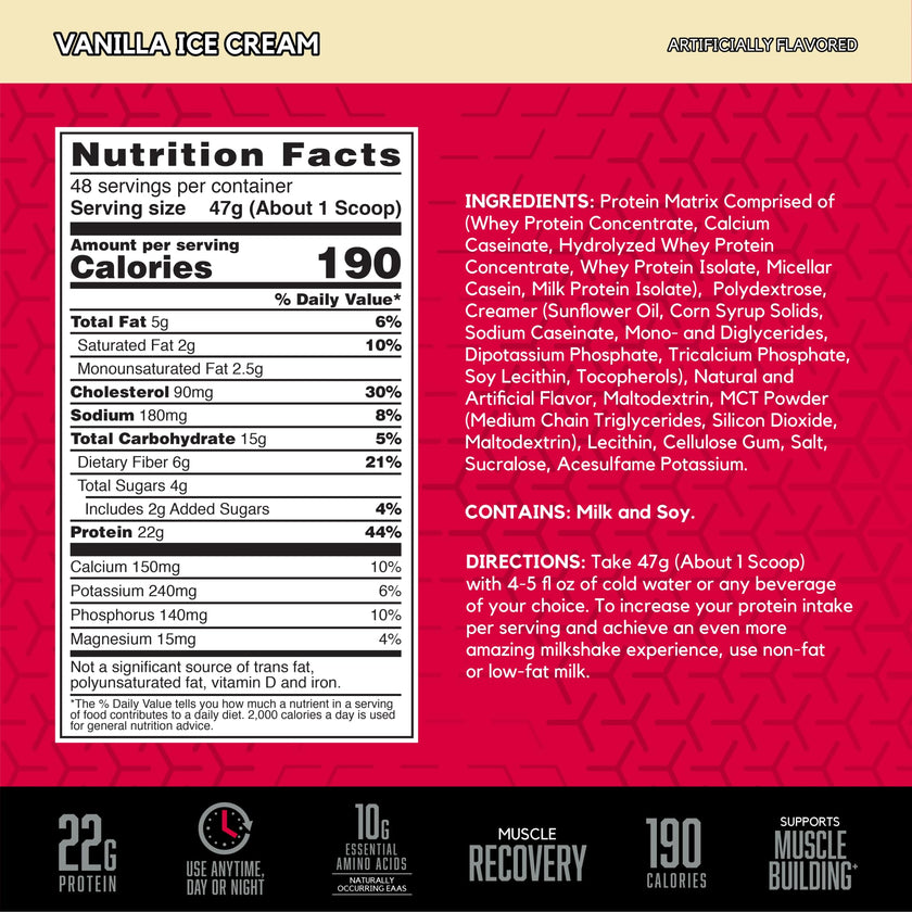 BSN SYNTHA-6 Premium Protein Powder Matrix: Whey Protein + Micellar Casein + Milk Protein Isolate, 2.270g - Vanilla Ice Cream, 48 servings (packaging may vary) 🍁 All In One Marketplace Canada