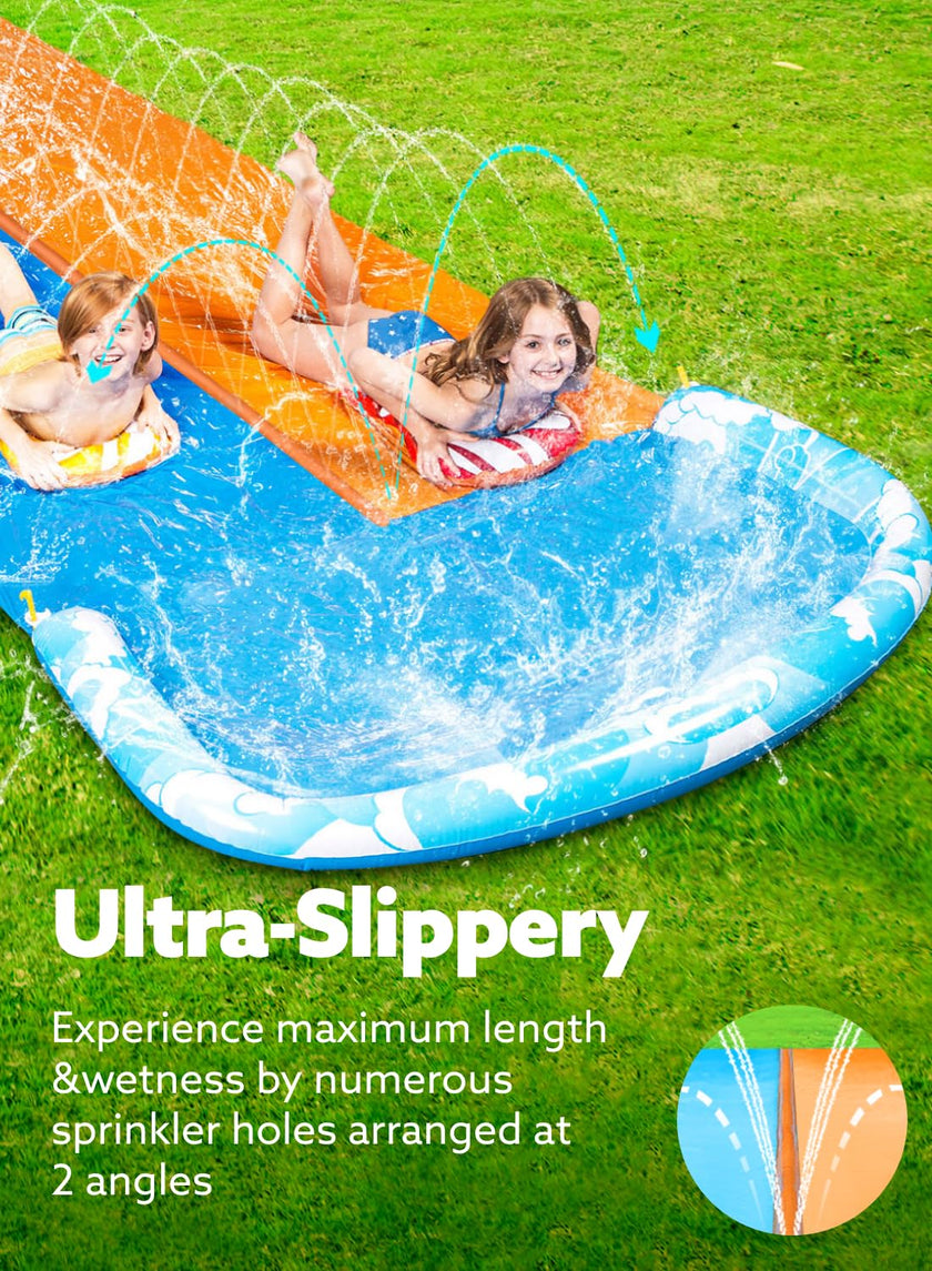 JOYIN 22.5ft Water Slides and 2 Bodyboards, Lawn Slide Summer Slip Waterslides Toy with Build in Sprinkler for Backyard Outdoor Water Fun for Kids 🍁 All In One Marketplace Canada