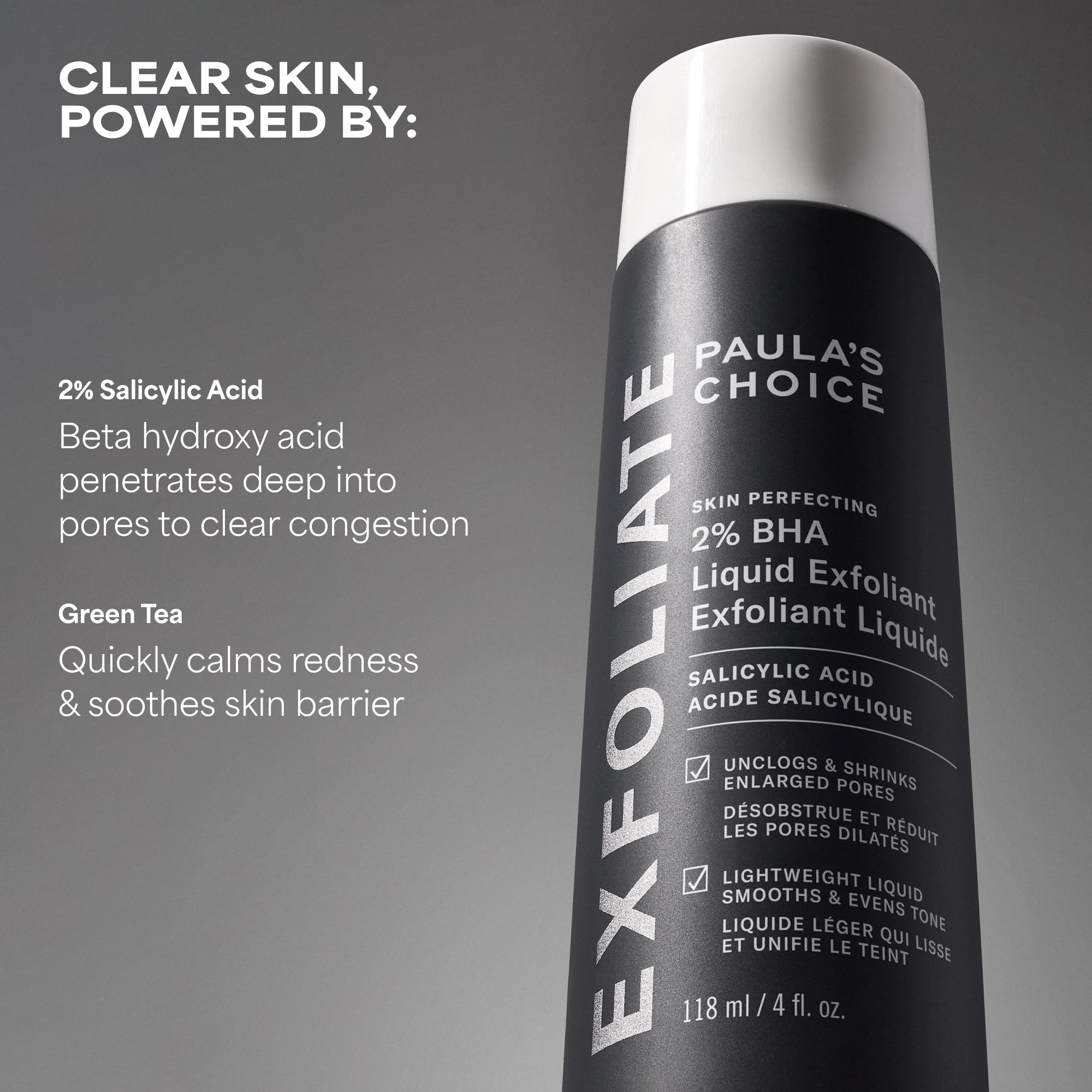 Paula's Choice SKIN PERFECTING 2% BHA Liquid Salicylic Acid Exfoliant, Daily Facial Exfoliator for Enlarged Pores, Wrinkles & Fine Lines, Fragrance-Free, Full Size - 118 ml 🍁 All In One Marketplace Canada