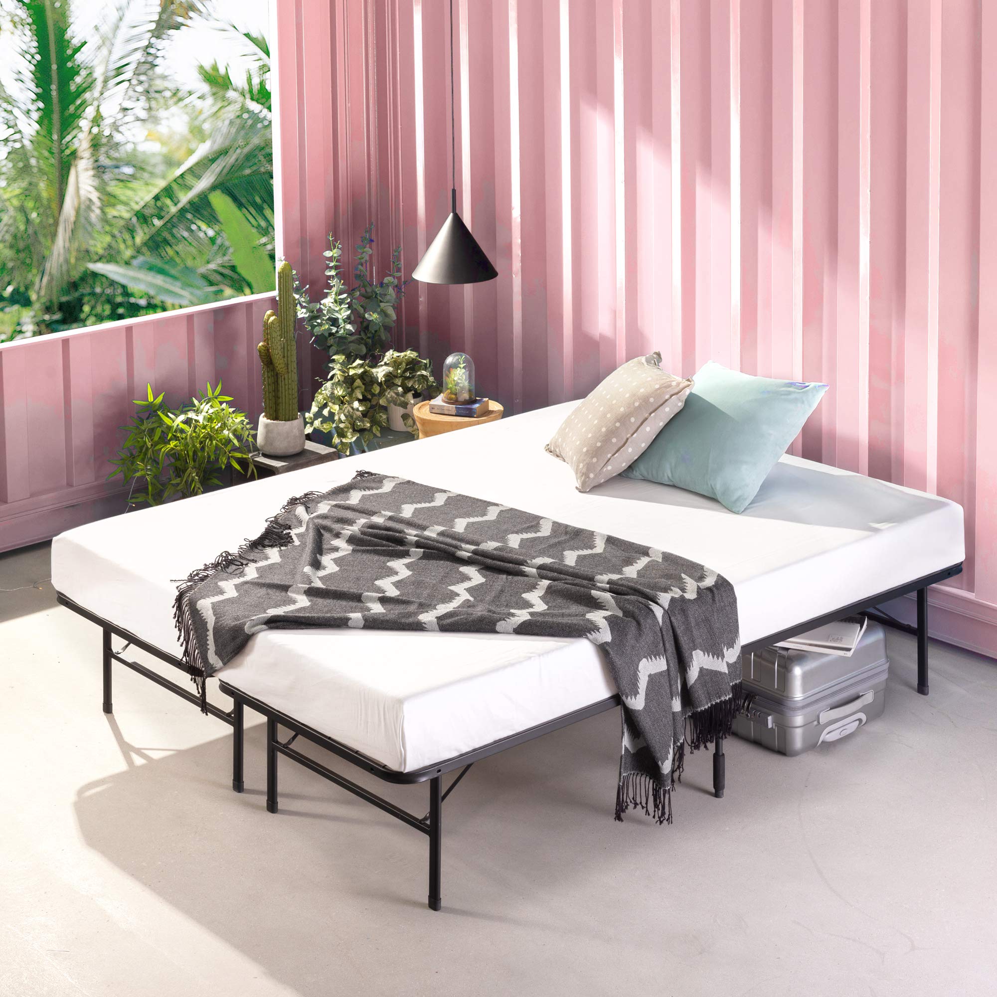 ZINUS SmartBase Tool-Free Assembly Mattress Foundation / 14 Inch Metal Platform Bed Frame/No Box Spring Needed/Sturdy Steel Frame/Underbed Storage, Full,Black 🍁 All In One Marketplace Canada