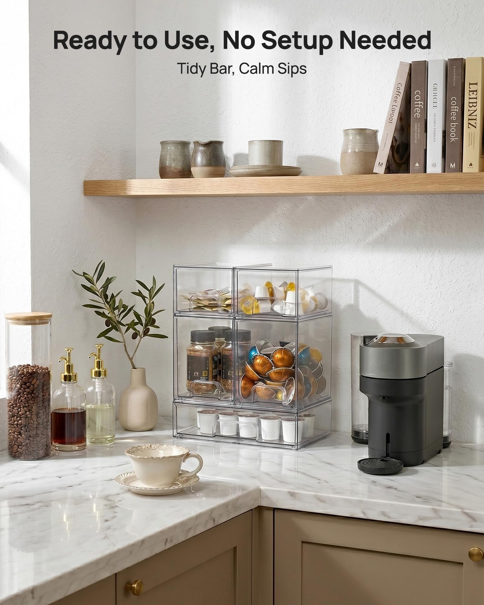 Vtopmart Stackable Storage Drawers Set of 5, 12