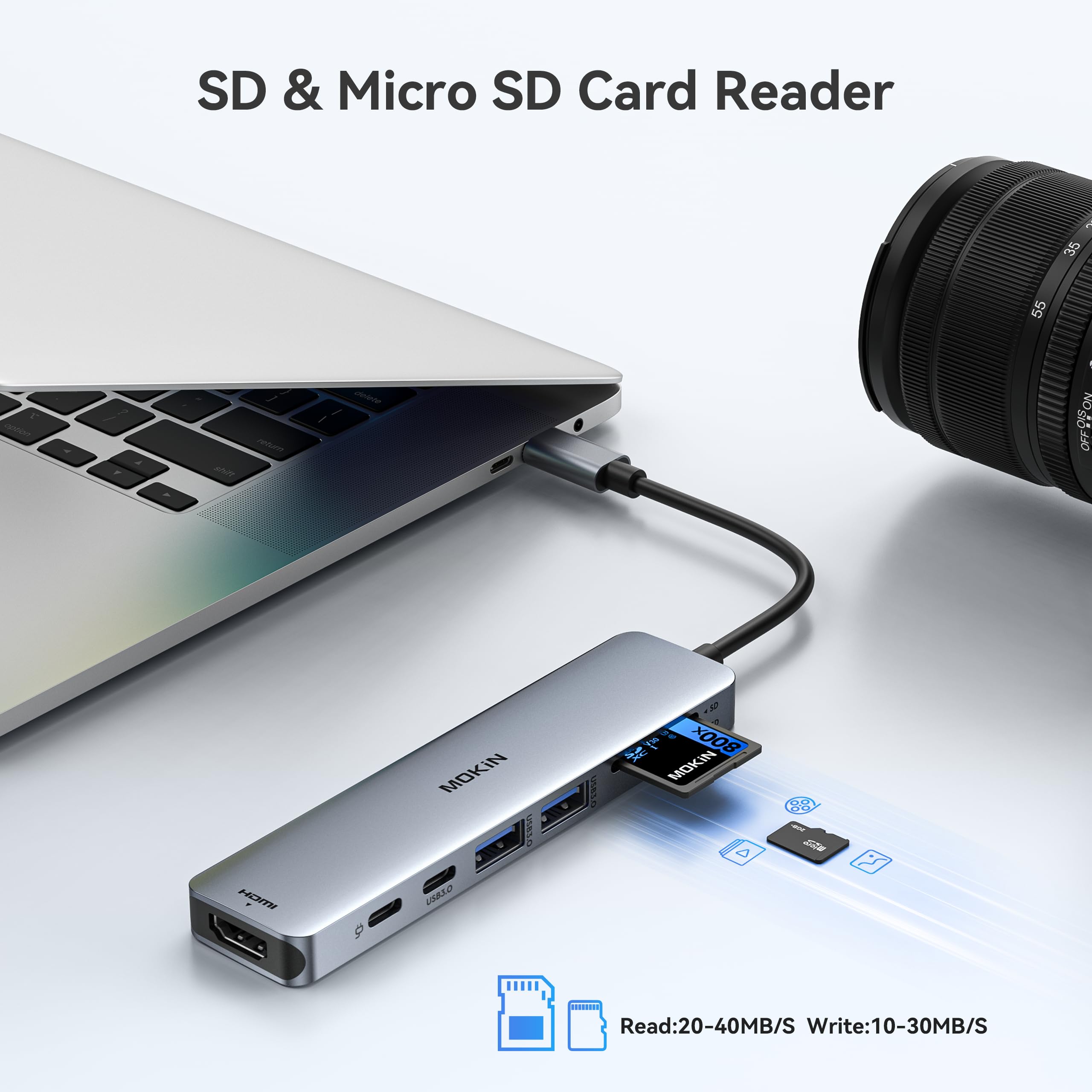 USB C Hub HDMI Adapter for MacBook Pro/Air, MOKiN 7 in 1 USB C Dongle with HDMI, microSD/SD Card Reader, USB C Data Port,100W PD, and 2 USB 3.0 Compatible for MacBook Pro/Air, Dell XPS, Thinkpad. 🍁 All In One Marketplace Canada