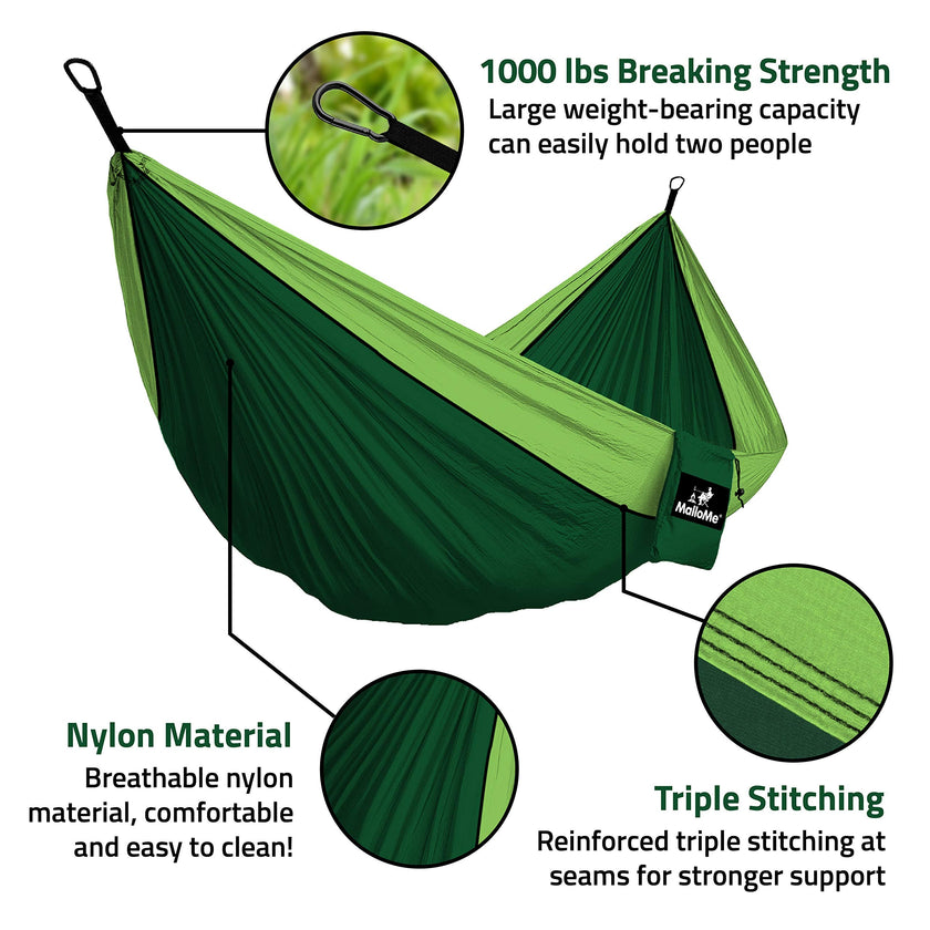 MalloMe Camping Hammock with Straps - Portable Outdoor Hammock for Adults, Kids - Single Hamac - 1 Person Hammocks - Tree Hamac Swing with Accessories - Hamock Tent for Travel - Hammocks for Outside 🍁 All In One Marketplace Canada