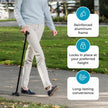 HurryCane Freedom Edition Folding Walking Cane, Black 🍁 All In One Marketplace Canada