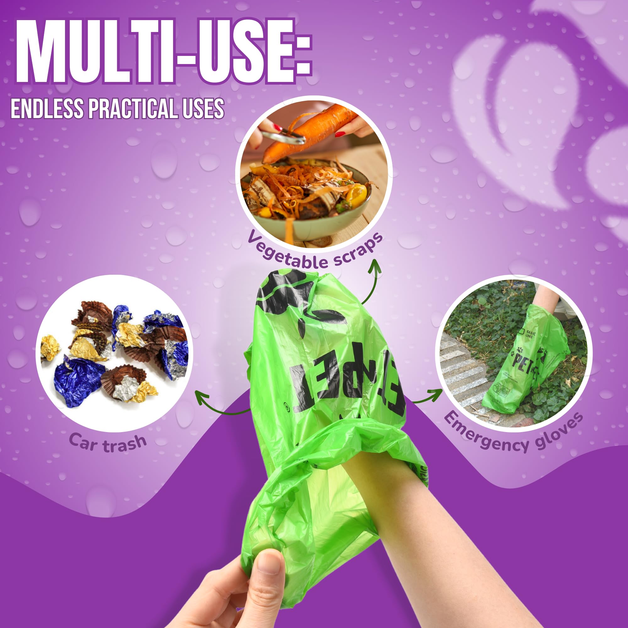 Pet N Pet Dog Poop Bags - USDA Certified 41% Plant-Based Doggy Poop Bags - Leak-Proof Sac Caca Chien Refill Rolls (1080 Count, Lavender Scented, Green) 🍁 All In One Marketplace Canada