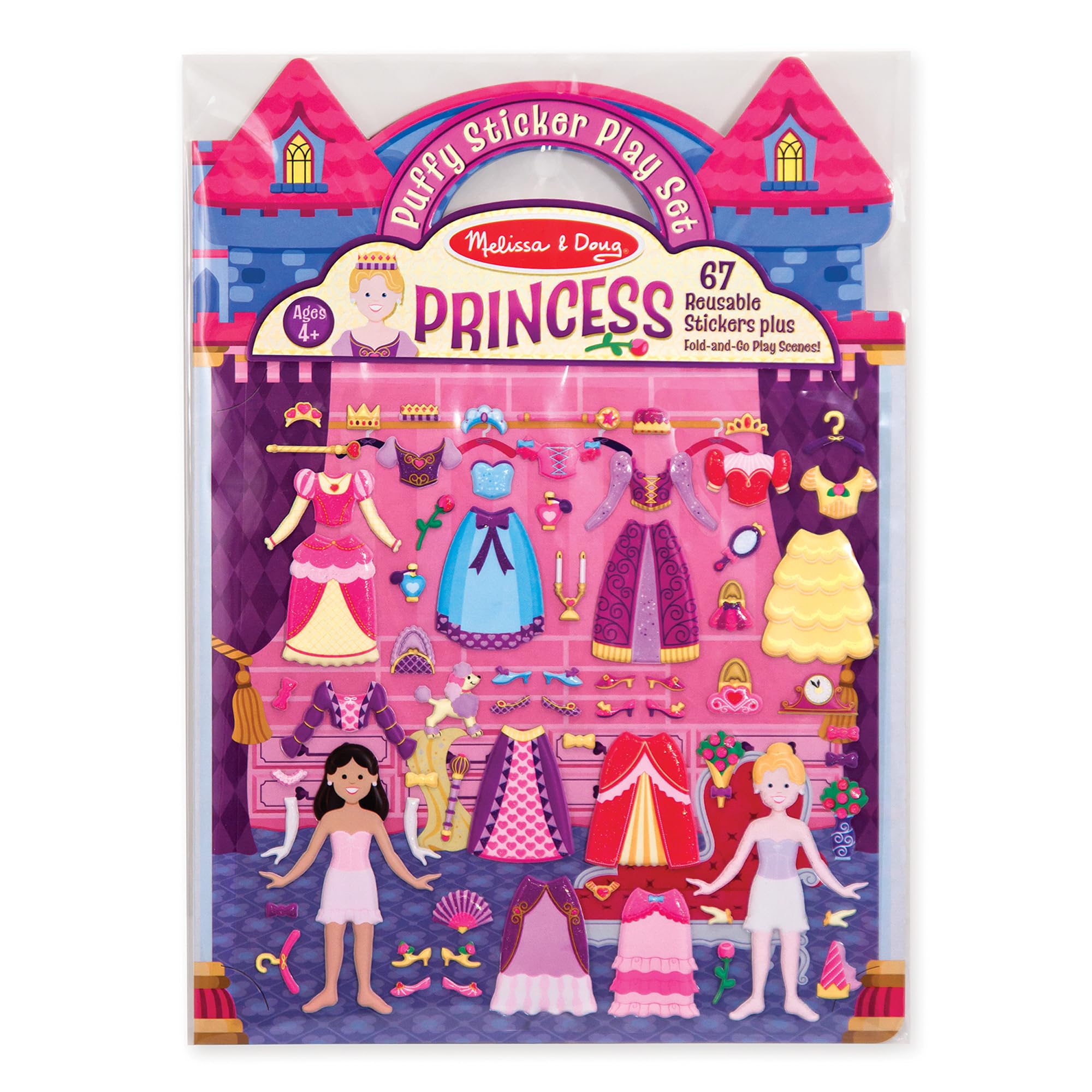 Melissa & Doug Puffy Sticker Play Set – Princess, 67 Reusable Stickers with 2 Fold-Out Scenes, Restickable Fashion Activity Book, Mess Free Travel Toys for Kids Ages 4+ 🍁 All In One Marketplace Canada