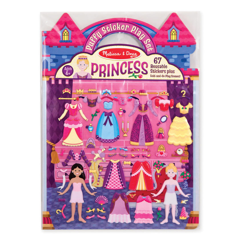 Melissa & Doug Puffy Sticker Play Set – Princess, 67 Reusable Stickers with 2 Fold-Out Scenes, Restickable Fashion Activity Book, Mess Free Travel Toys for Kids Ages 4+ 🍁 All In One Marketplace Canada