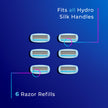 Schick Hydro Silk Moisture Hydration Razors for Women | Replacement Refills for any Hydro Silk Handles | 5-Blade Refill | 6 Count Razor Refills 🍁 All In One Marketplace Canada