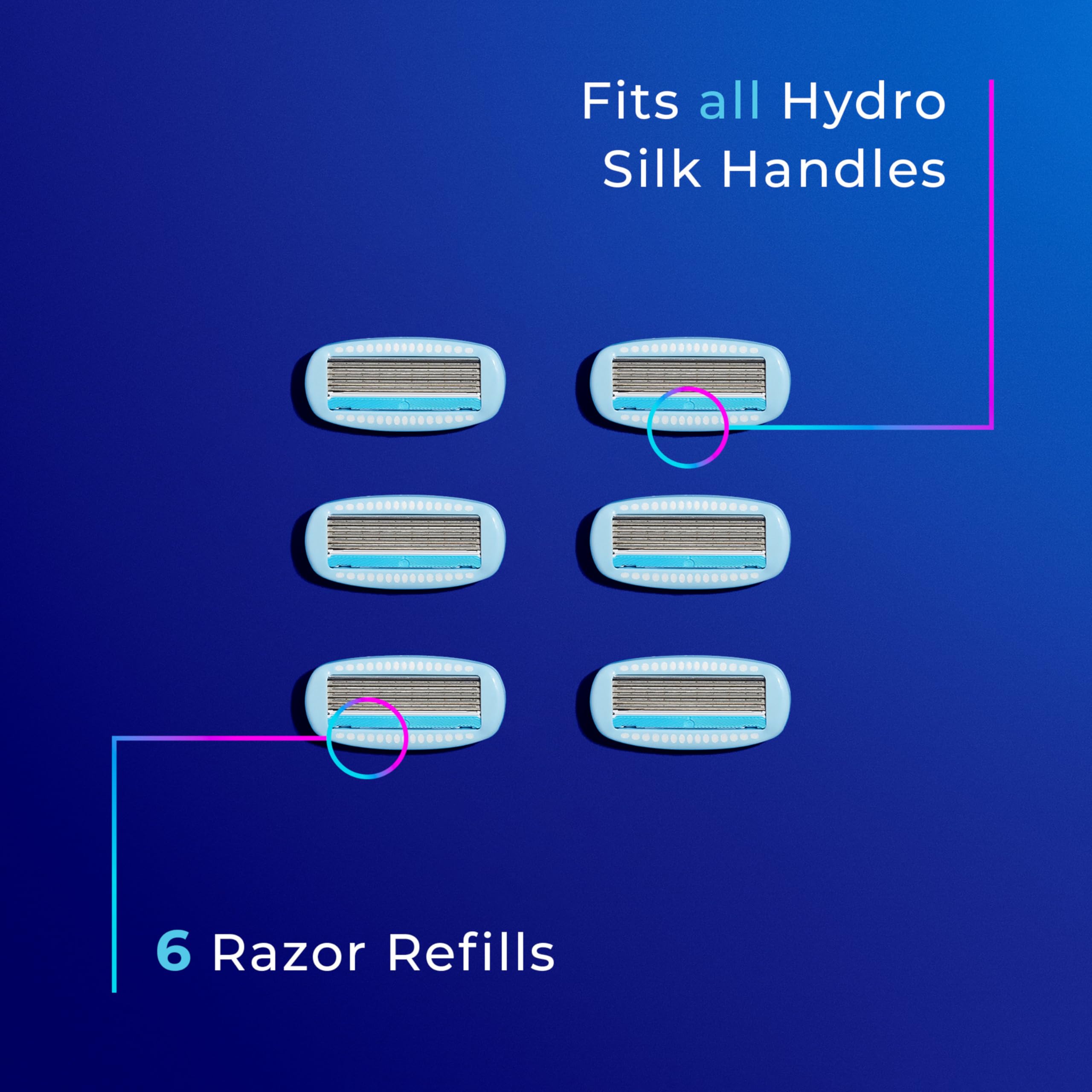 Schick Hydro Silk Moisture Hydration Razors for Women | Replacement Refills for any Hydro Silk Handles | 5-Blade Refill | 6 Count Razor Refills 🍁 All In One Marketplace Canada
